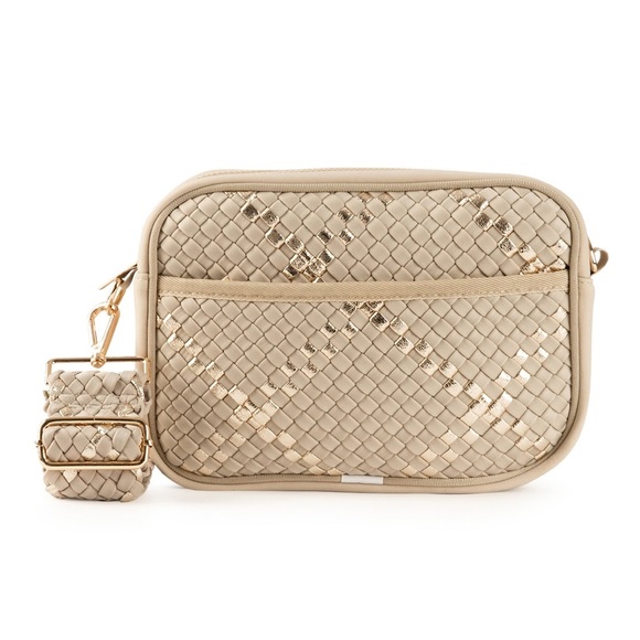 HAUTE SHORE women’s DREW BUFF WOVEN CROSSBODY - Picture 1 of 17